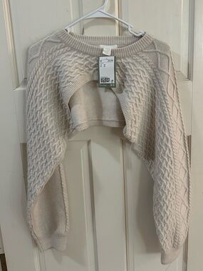 Forever 21 Cropped Cable Knit Sweater - Cream